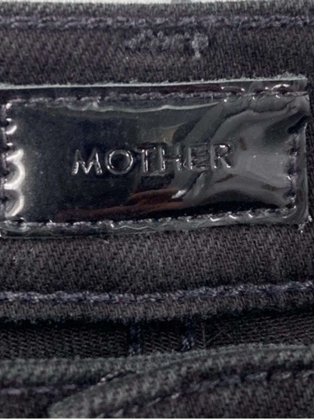 Mother The Rascal Ankle Fray Jeans Pitch Black Stretch Jeans - Picture 5 of 8